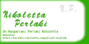 nikoletta perlaki business card